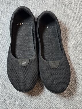 Merinos Ballet Flats Womens 8 Black Slip On Knit Comfort Shoes Minimalist